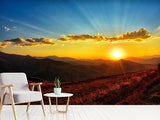 Fototapete Sonnenuntergang in der Welt der Berge