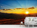 Fototapete Sonnenuntergang in der Welt der Berge