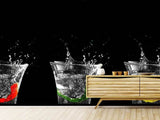 Fototapete Spritzige Wasser Gläser