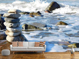 Fototapete Steinstapel am Meer