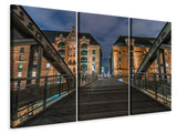 Leinwandbild 3-teilig Auf der langen Brücke