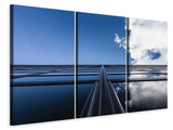 Leinwandbild 3-teilig Spiegelung von Wolken