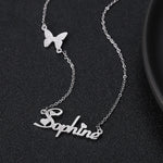 Stainless Steel Number English Letter Name Pendant Necklace Female