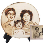 Customized Photo Frame Iron Carving on Wood Chip