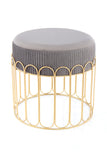 Hocker Cleopatra 425 Grau / Gold