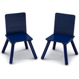 DELTA CHILDREN Tisch + 2 Holzstühle mit Stauraum grau - blau