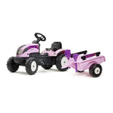 FALK Princess Trac Traktor mit Anhänger - Pink
