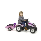 FALK Princess Trac Traktor mit Anhänger - Pink