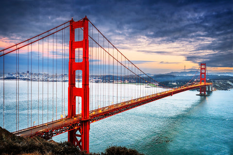 Fototapete Der Golden Gate Bridge bei Sonnenuntergang