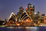 Fototapete Skyline Mit dem Boot vor Sydney