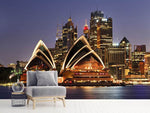 Fototapete Skyline Mit dem Boot vor Sydney