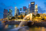Fototapete Skyline Singapur im Lichtermeer