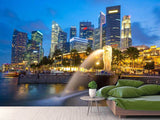 Fototapete Skyline Singapur im Lichtermeer