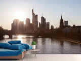 Fototapete Skyline Sonnenaufgang bei Frankfurt am Main