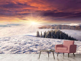 Fototapete Sonnenaufgang Winterlandschaft