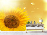 Fototapete Sonnenblume im Morgentau