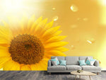 Fototapete Sonnenblume im Morgentau