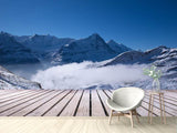 Fototapete Sonnenterrasse in den Schweizer Alpen