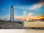 Fototapete Sonnenuntergang am Leuchtturm