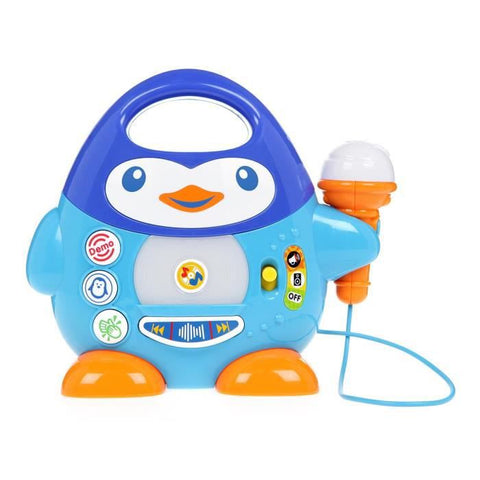 WINFUN - Pinguin-Musik-Player mit blauem Mikrofon