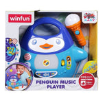 WINFUN - Pinguin-Musik-Player mit blauem Mikrofon