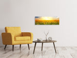 Leinwandbild Panorama Ein Feld voller Sonnenblumen