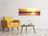Leinwandbild Panorama Sonnenuntergang an der See