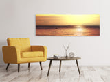 Leinwandbild Panorama Sonnenuntergang an der See
