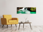 Leinwandbild Panorama Der Fluss am Wasserfall