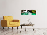 Leinwandbild Panorama Der Fluss am Wasserfall