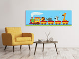 Leinwandbild Panorama Tierische Eisenbahn