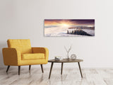 Leinwandbild Panorama Sonnenaufgang Winterlandschaft