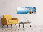 Leinwandbild Panorama Die Möwen und das Meer