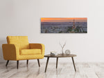 Leinwandbild Panorama Skyline Paris bei Sonnenuntergang