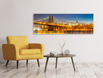 Leinwandbild Panorama Skyline NY Williamsburg Bridge