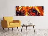 Leinwandbild Panorama Lagerfeuer