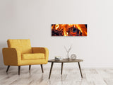 Leinwandbild Panorama Lagerfeuer
