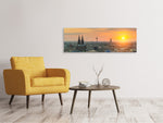 Leinwandbild Panorama Skyline Köln bei Sonnenuntergang