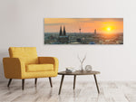 Leinwandbild Panorama Skyline Köln bei Sonnenuntergang