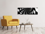 Leinwandbild Panorama Abstrakter Tunnel Black & White