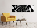 Leinwandbild Panorama Abstrakter Tunnel Black & White