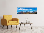 Leinwandbild Panorama Schweizer Alpen im Frühling