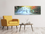 Leinwandbild Panorama Wasserfall im Licht