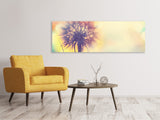 Leinwandbild Panorama Die Pusteblume im Licht