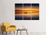 Leinwandbild 3-teilig Romantischer Sonnenuntergang auf dem Meer