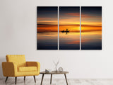 Leinwandbild 3-teilig Romantischer Sonnenuntergang auf dem Meer