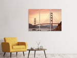 Leinwandbild 3-teilig Golden Gate Brücke im Abendlicht