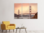 Leinwandbild 3-teilig Golden Gate Brücke im Abendlicht