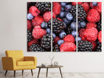 Leinwandbild 3-teilig Fruchtige Beeren