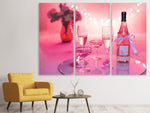 Leinwandbild 3-teilig Cheers in rosa-rot
